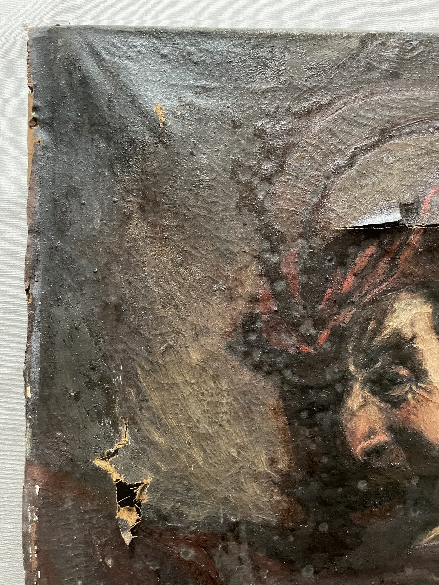 Mephistopheles, Oil On Canvas, In Need Of Restoration-photo-2