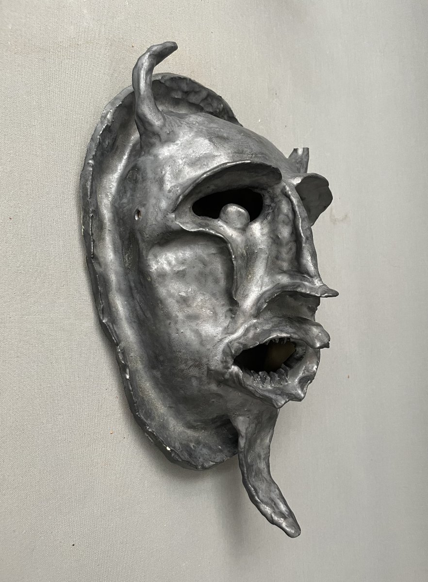 Tête de diable, masque en céramique-photo-2