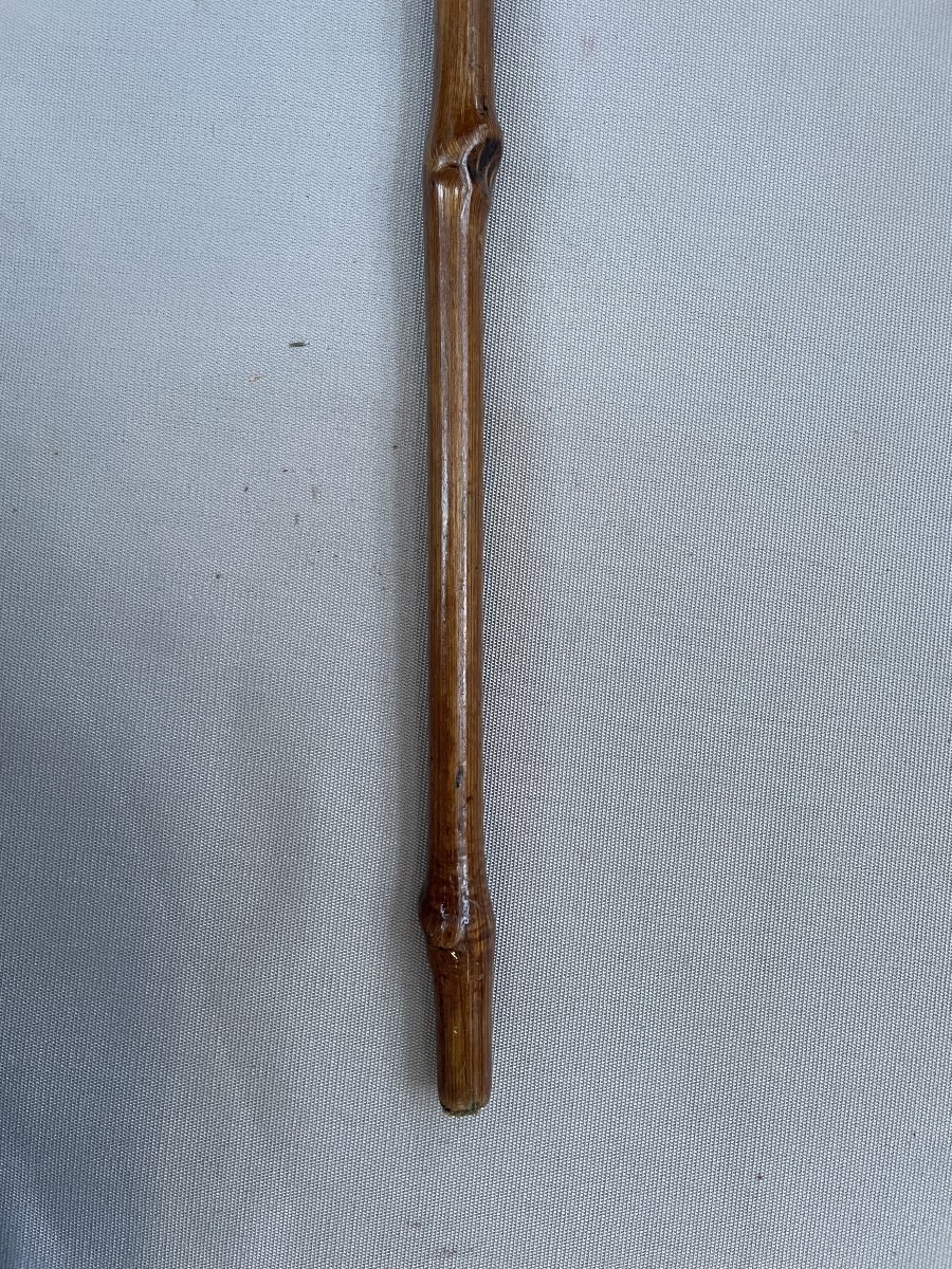 Art populaire, canne avec pommeau anthropomorphe -photo-2