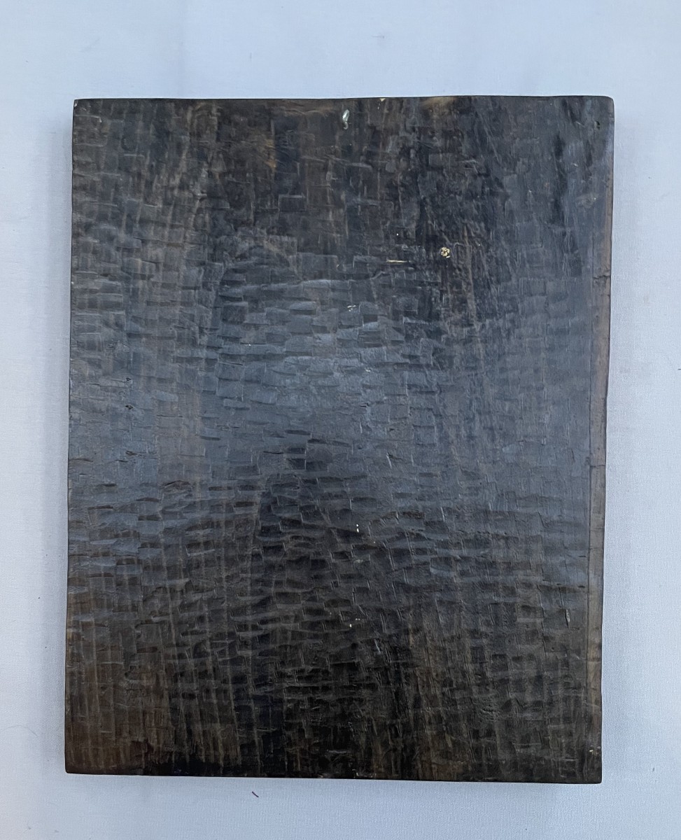 Basque Pelota Player, Polychrome Carved Wooden Panel-photo-1