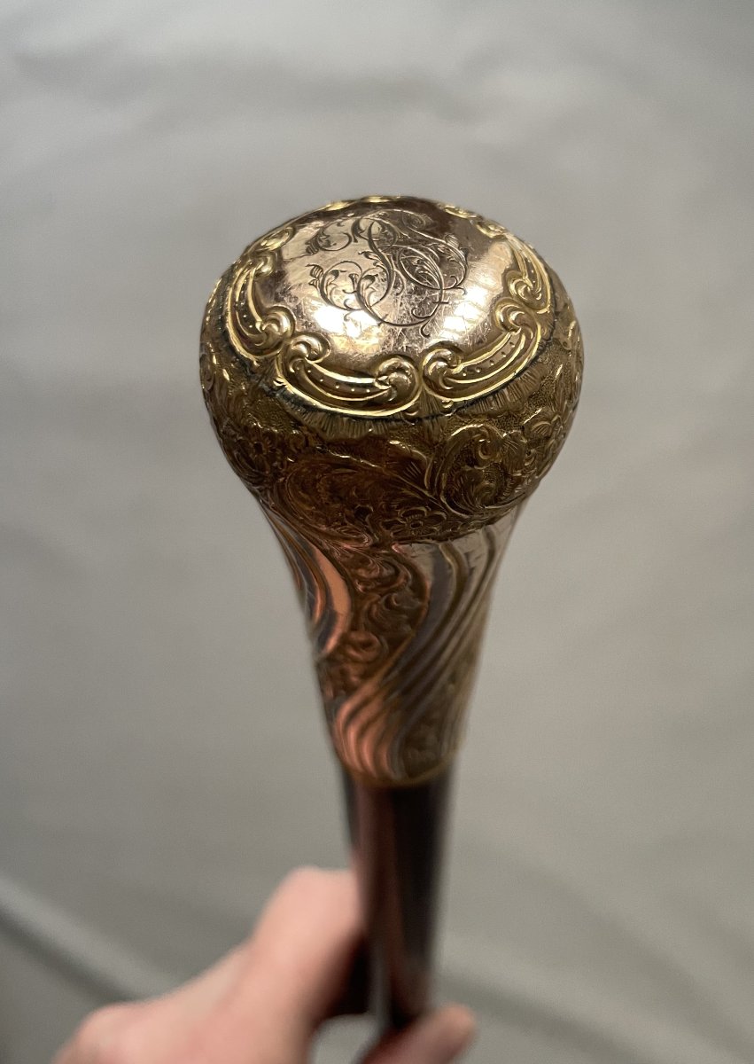 Umbrella Handle, Monogrammed Pompom Finial-photo-3