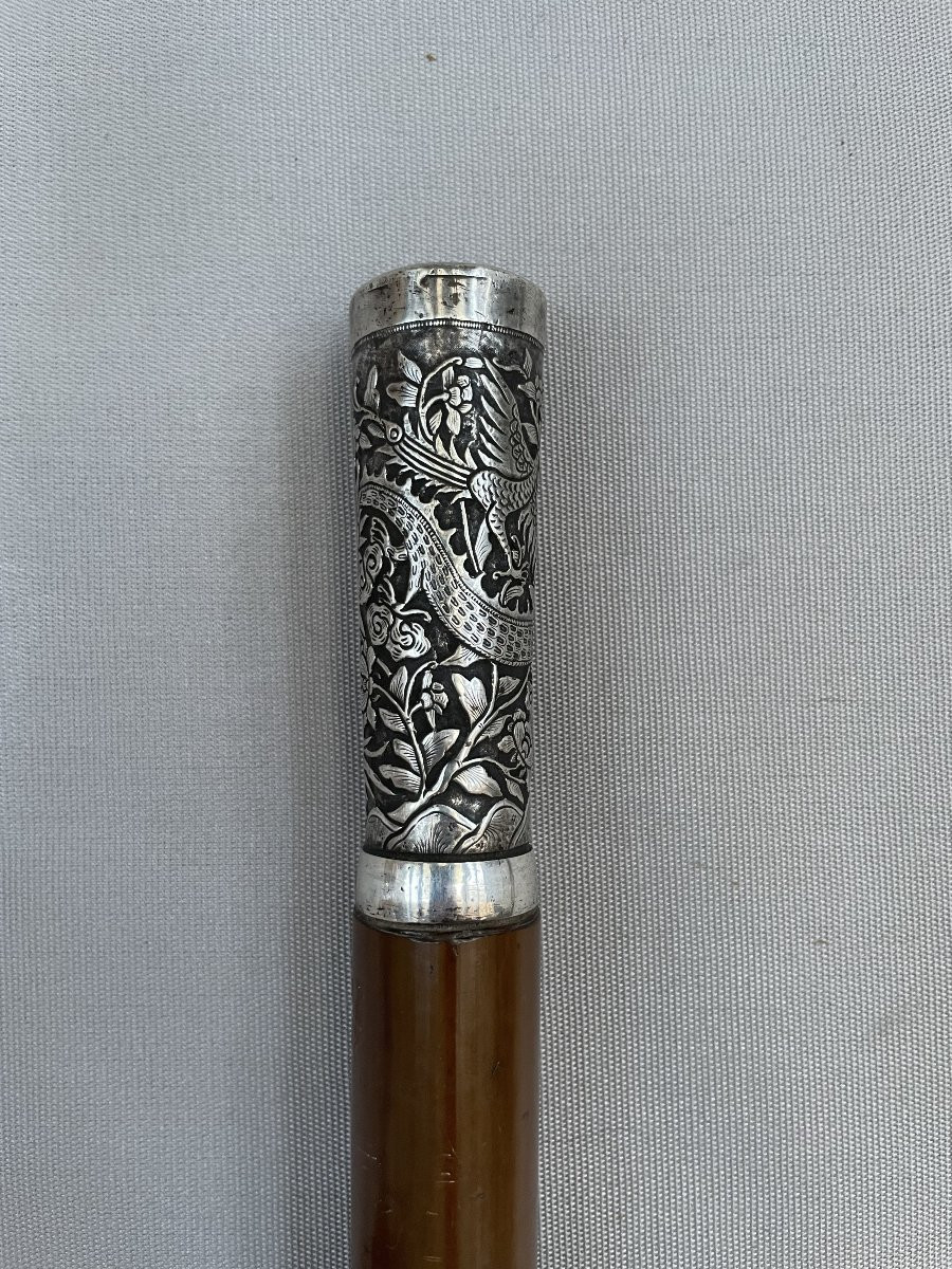 Canne, Asie, pommeau en argent-photo-1