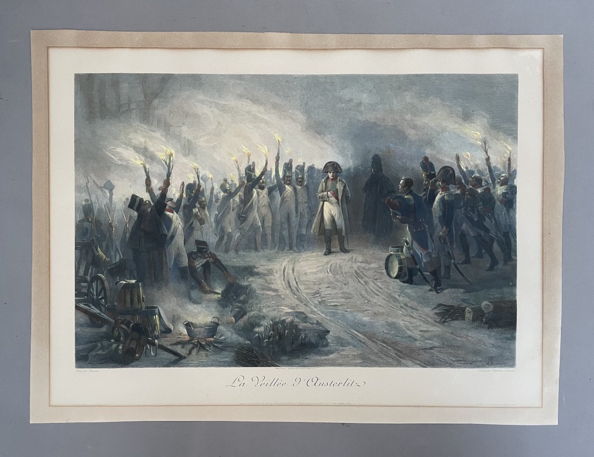 La Veillée d'Austerlitz, gravure par A. Lamotte d'après A.Dawant -photo-2