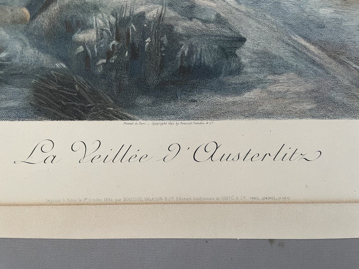 La Veillée d'Austerlitz, gravure par A. Lamotte d'après A.Dawant -photo-3