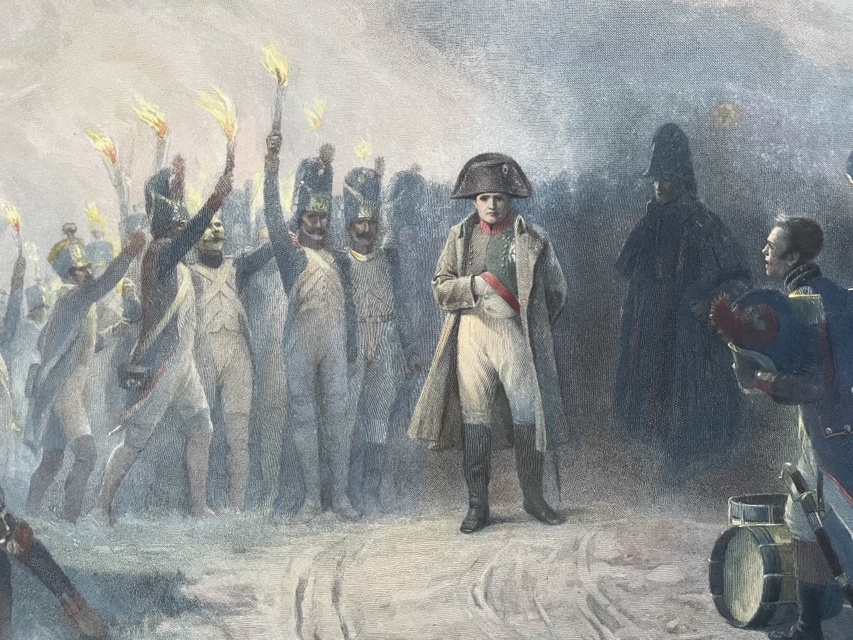 La Veillée d'Austerlitz, gravure par A. Lamotte d'après A.Dawant -photo-2