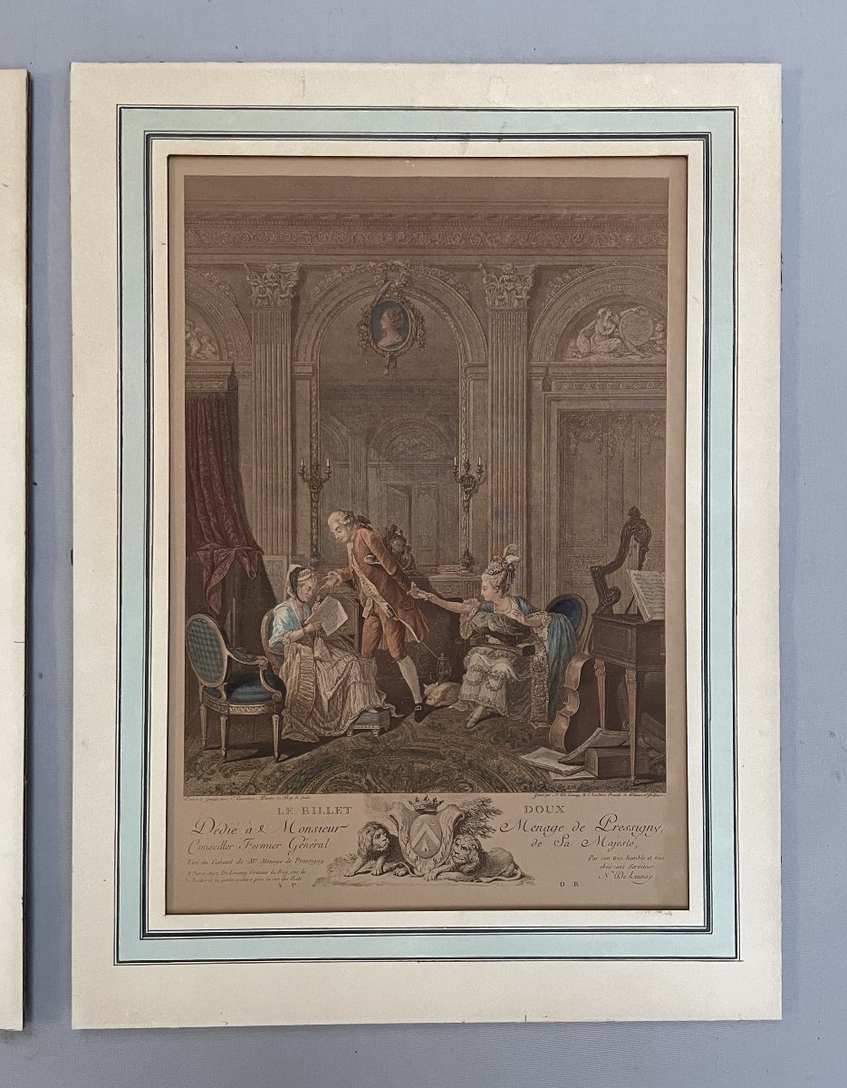 The Love Letter, The Bride's Bedtime, A Pair Of Engravings-photo-1