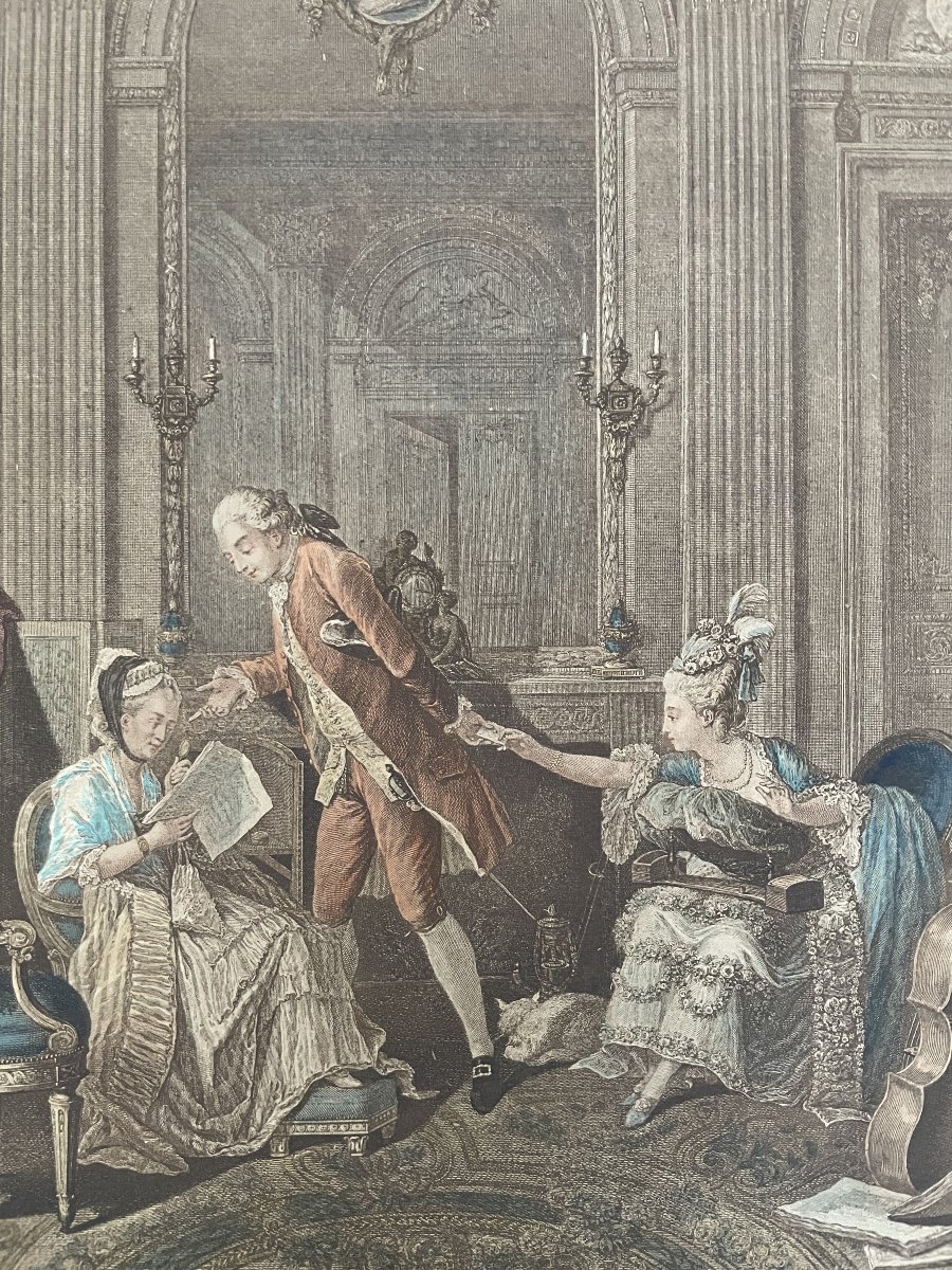 The Love Letter, The Bride's Bedtime, A Pair Of Engravings-photo-3