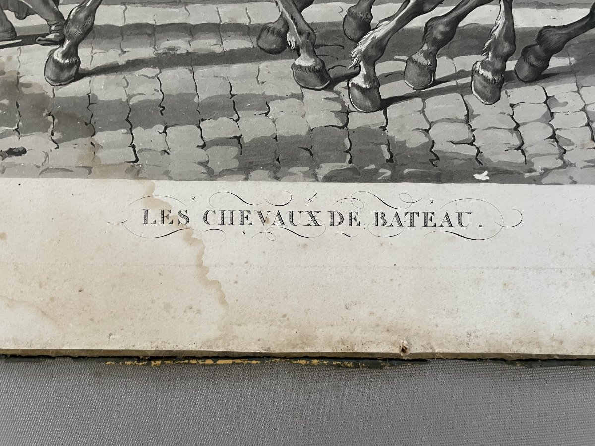 Les chevaux de bateau, gravure d'après Carle Vernet-photo-2