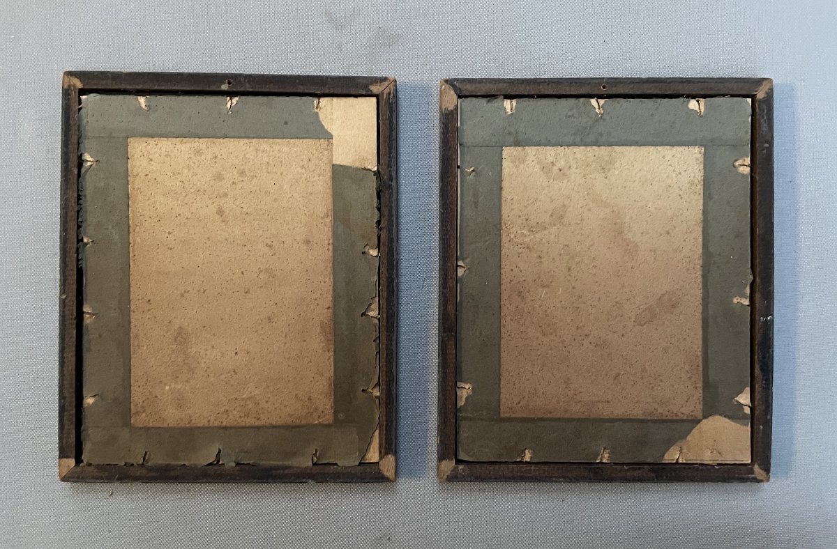 Pair Of Glass-fronted Frames, 18 X 21.5 Cm-photo-3