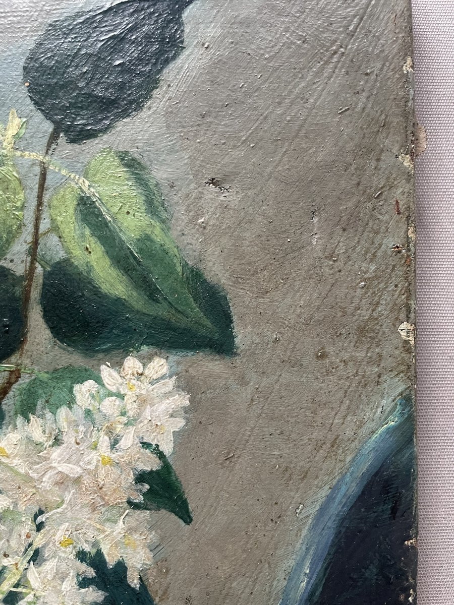 Bouquet Of Roses And Lilacs, Oil On Canvas-photo-3