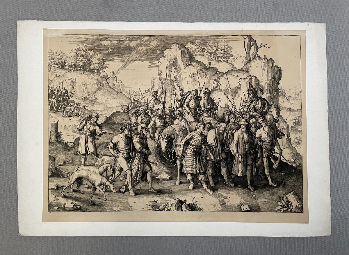 La Conversation de Saint Paul, gravure par Charles Armand Durand d'après Lucas de Leyde-photo-2