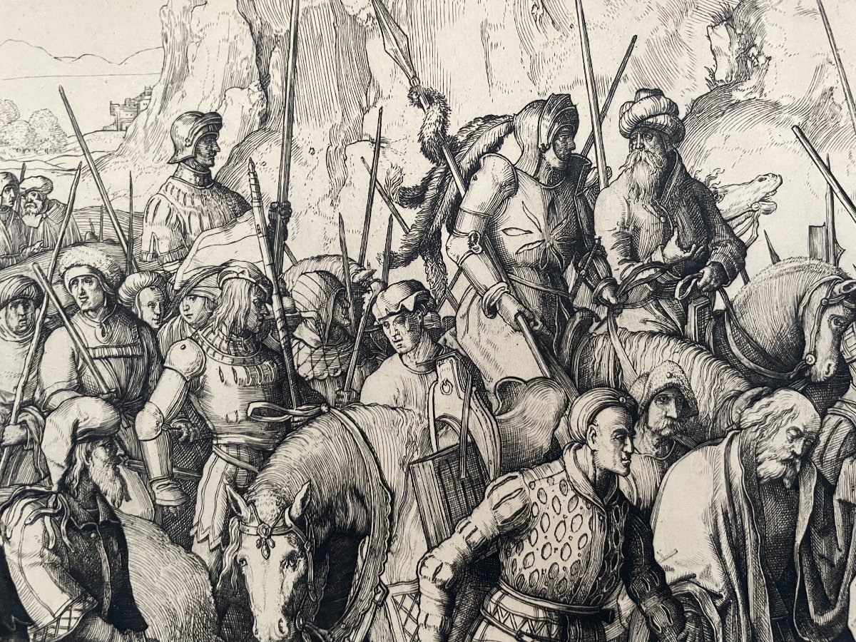 La Conversation de Saint Paul, gravure par Charles Armand Durand d'après Lucas de Leyde-photo-3