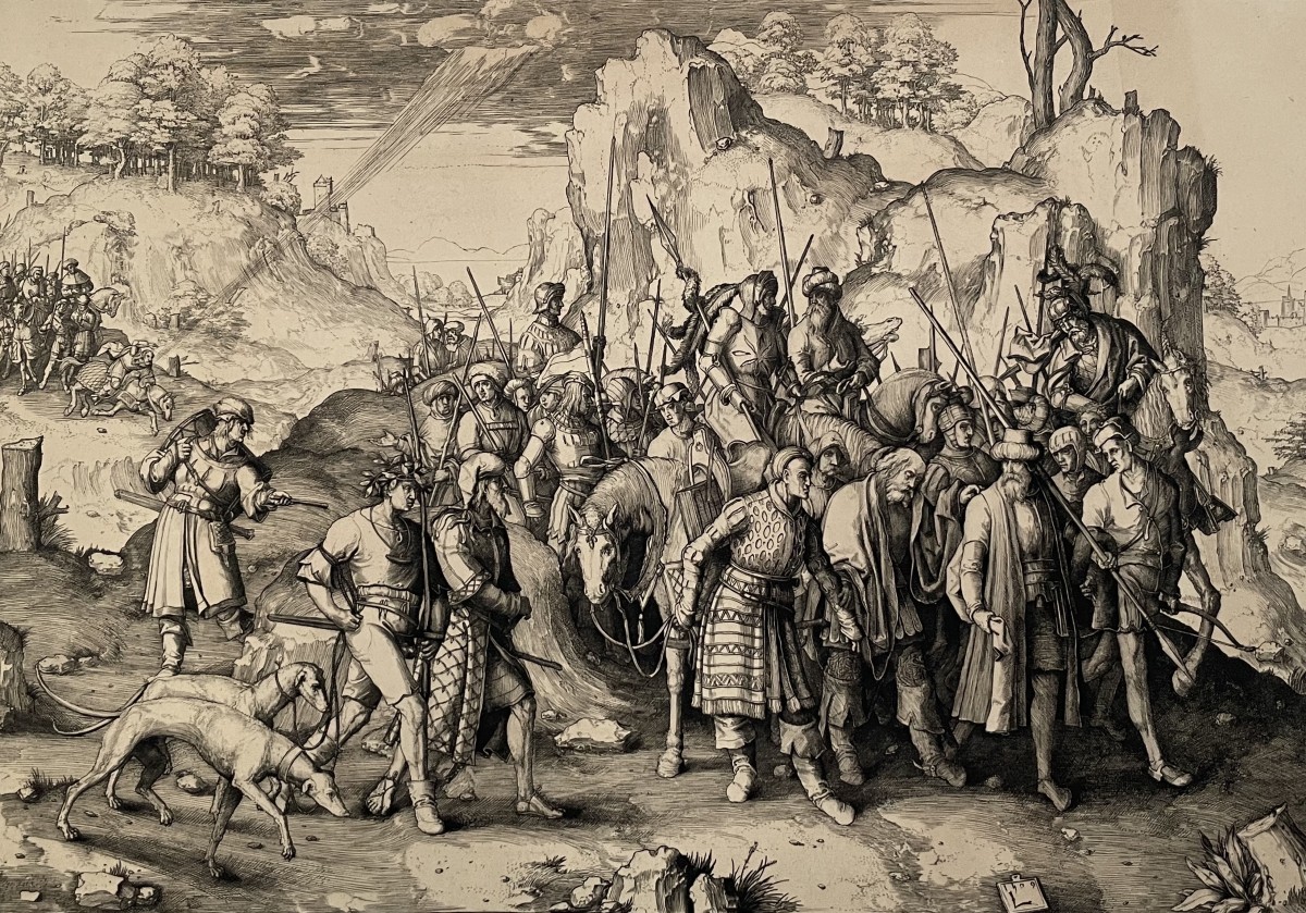 La Conversation de Saint Paul, gravure par Charles Armand Durand d'après Lucas de Leyde