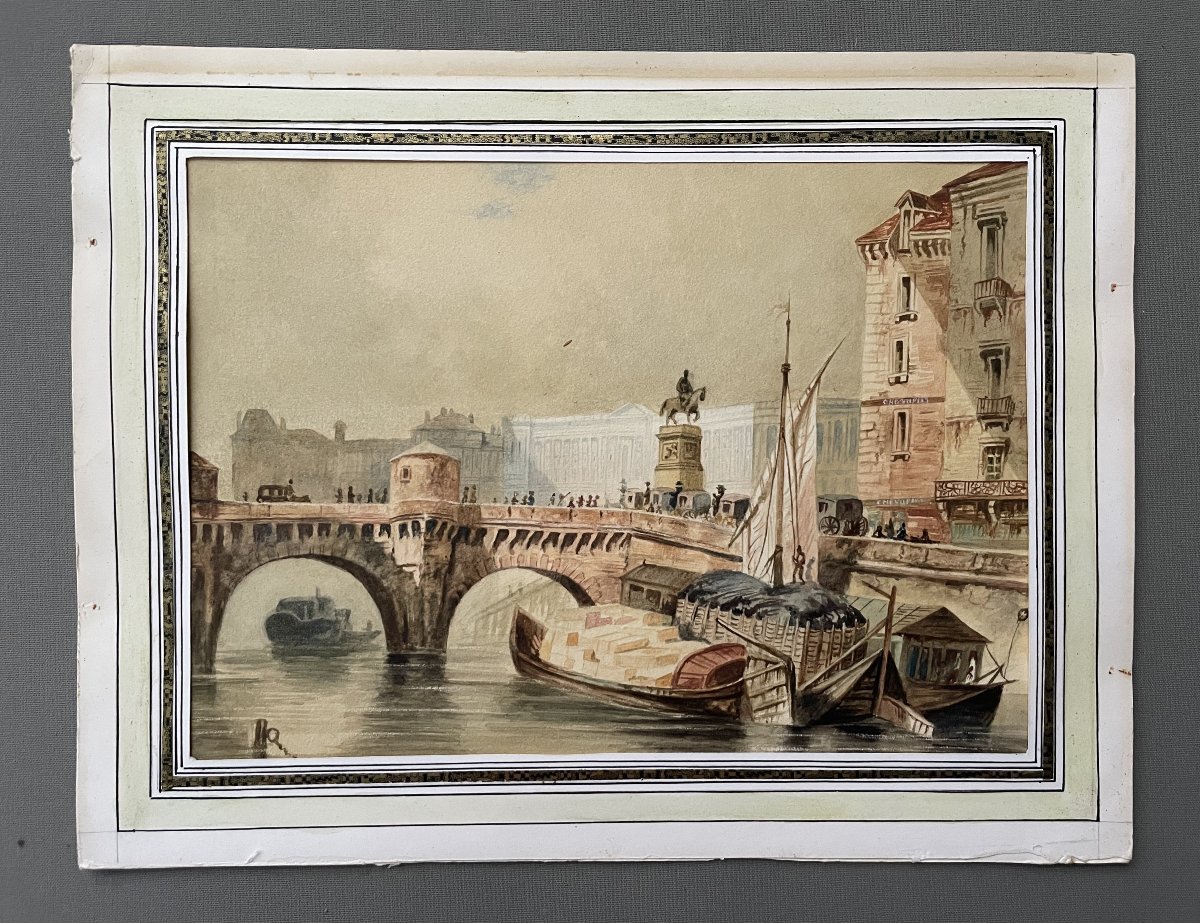 Paris, The Pont Neuf, Watercolor-photo-2