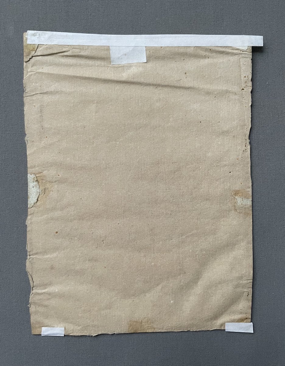 Vierge à l'enfant, dessin à la plume, XVIIIe-photo-3