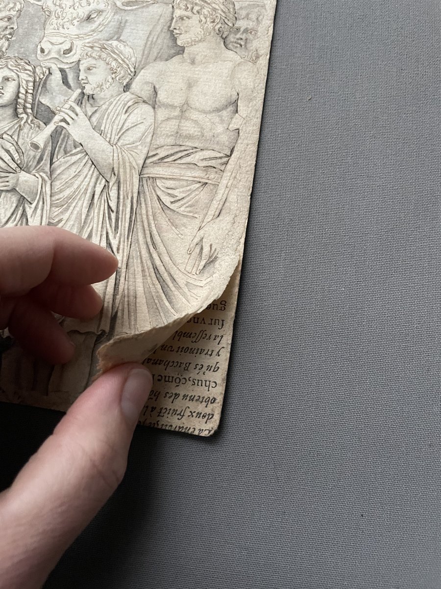 Le sacrifice de Marc Aurèle à Jupiter, lavis, XVIIIe-photo-2