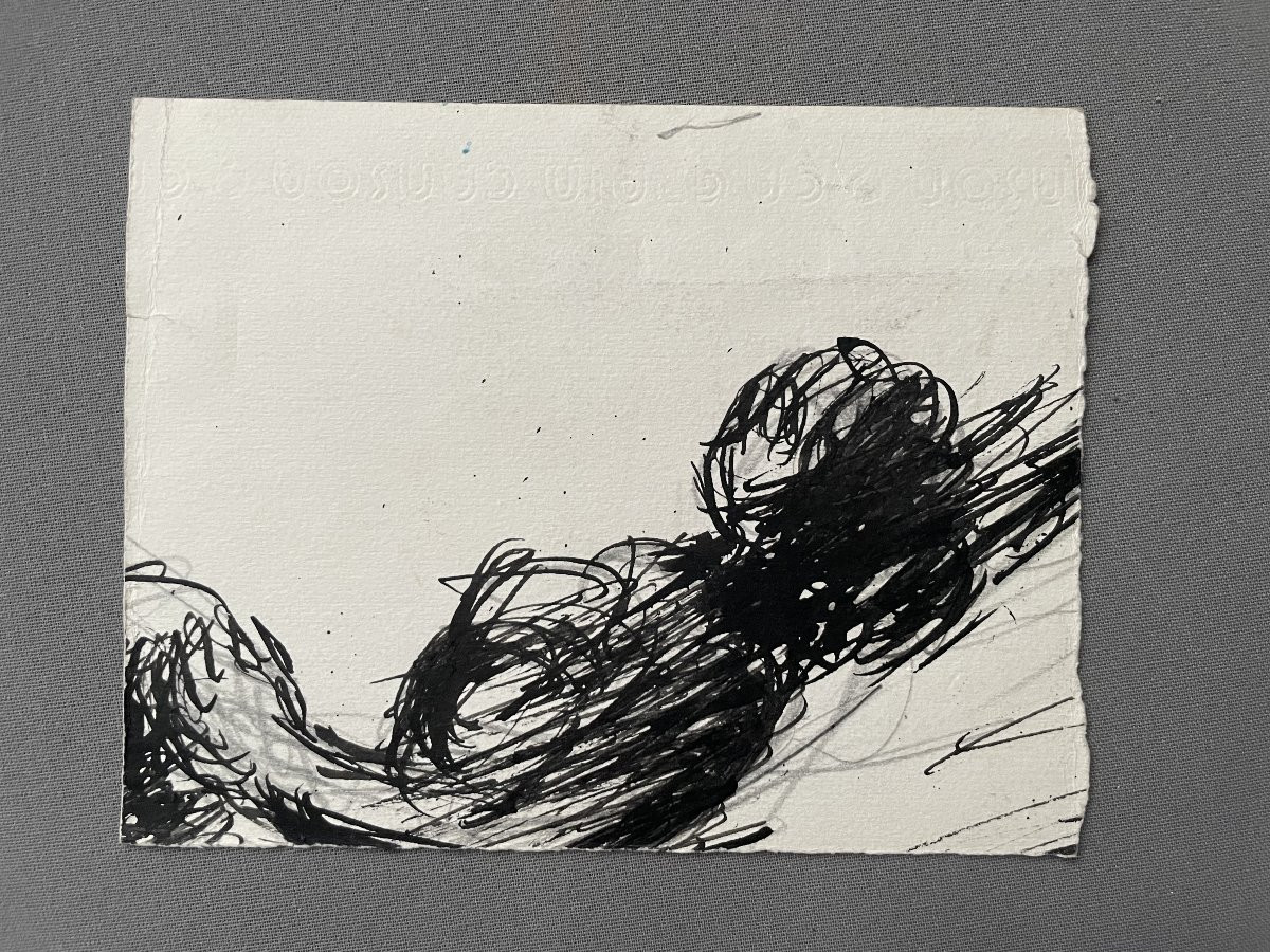 Sledding In The Snow, Mixed Technique, Signature To Be Identified-photo-3