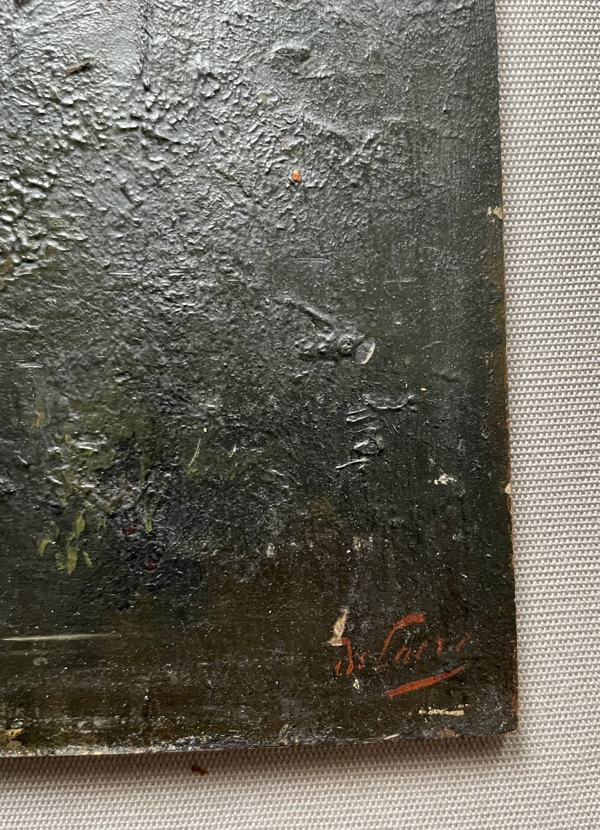 Ruins Of Châlucet Castle, Oil On Panel-photo-2