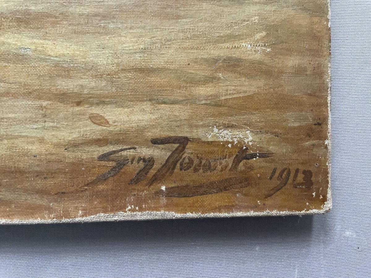 Sauvetage en mer, huile sur toile, signature à identifier-photo-2