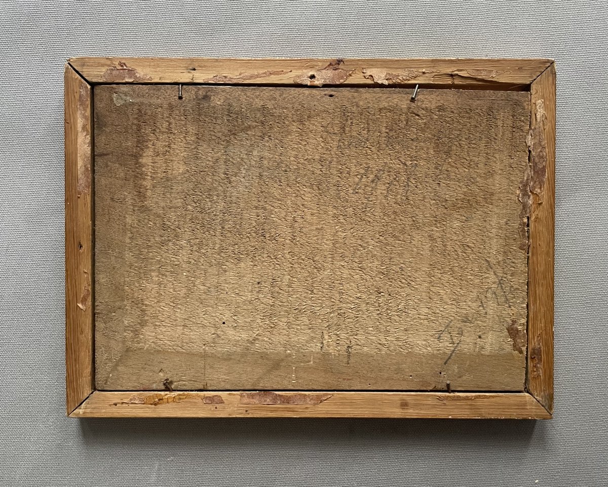 Port City, Antwerp? Oil On Panel-photo-3