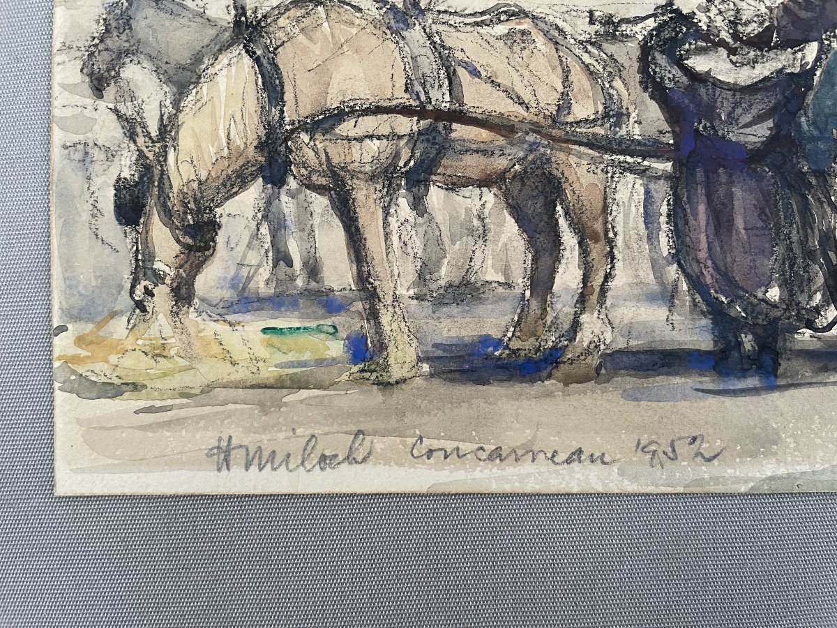 Henri MILOCH, Marchés Bretons, Concarneau 1952-photo-2