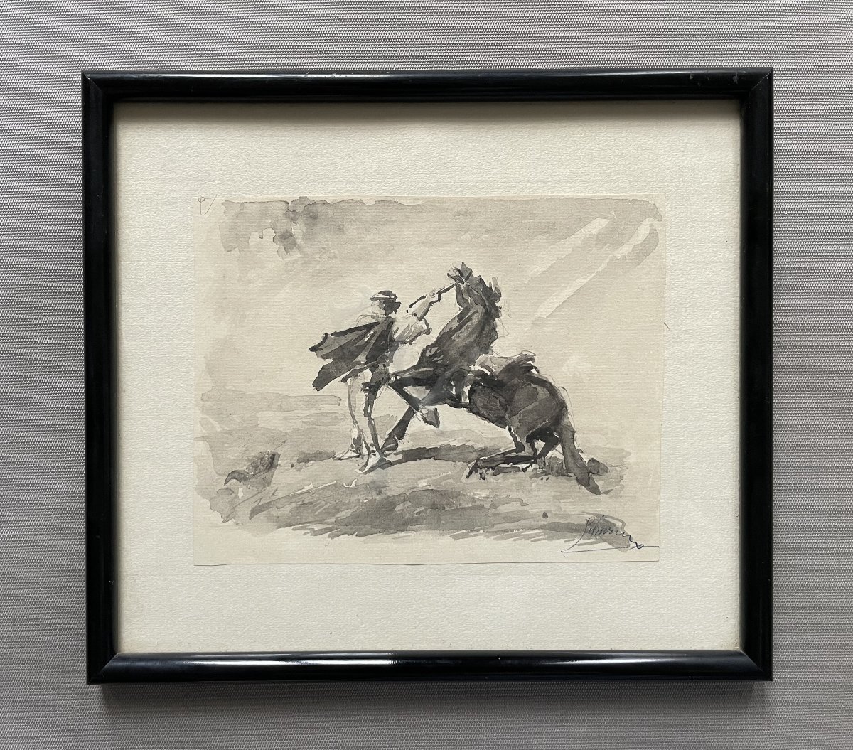 Horse, Ink Wash, Signature To Be Identified-photo-2