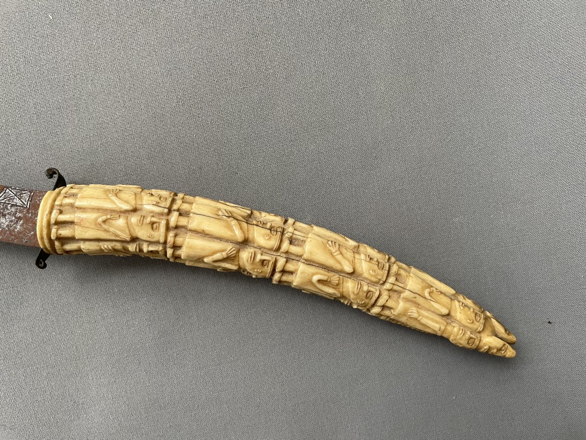 Dagger, Carved Bone Handle, Africa-photo-2