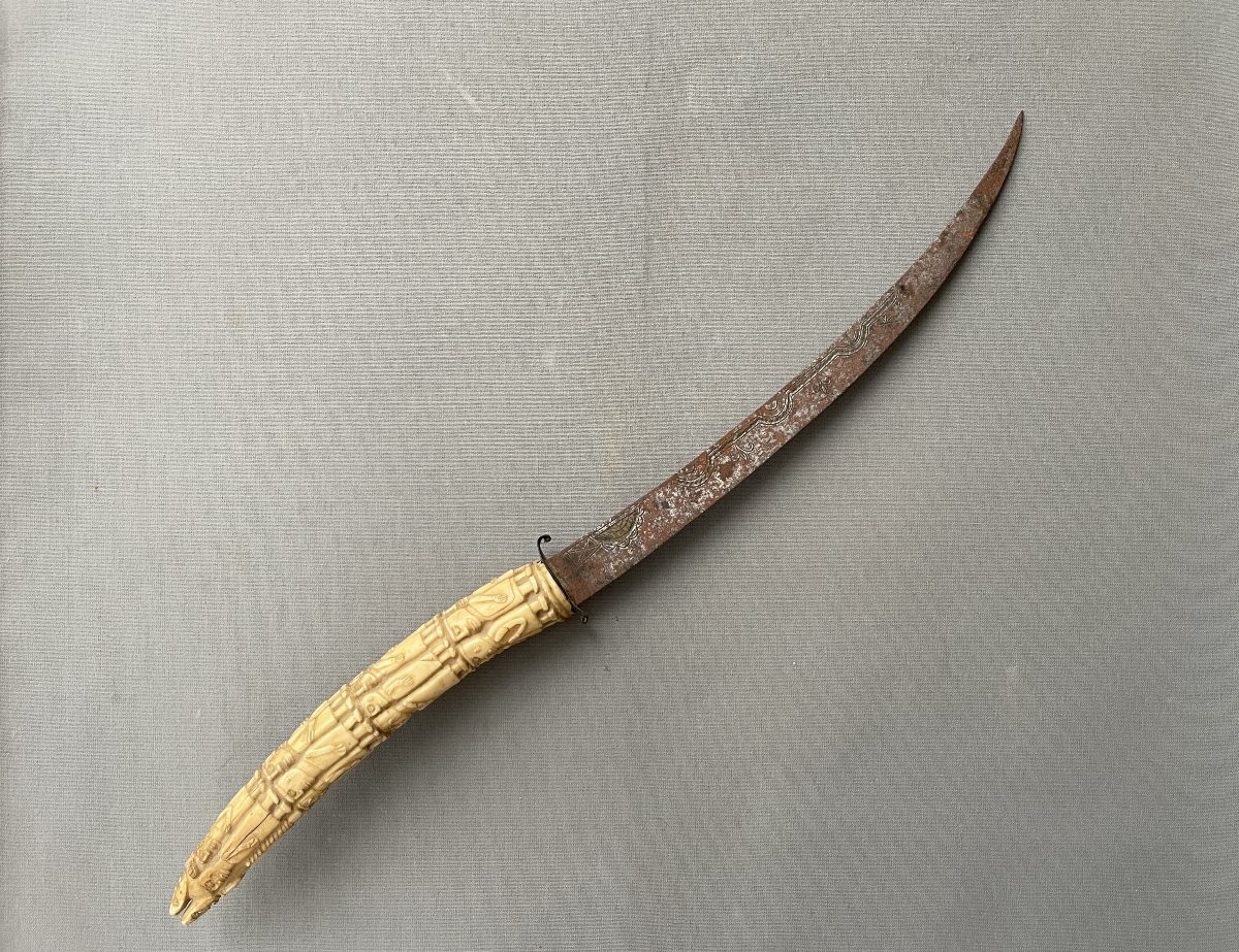 Dagger, Carved Bone Handle, Africa-photo-4