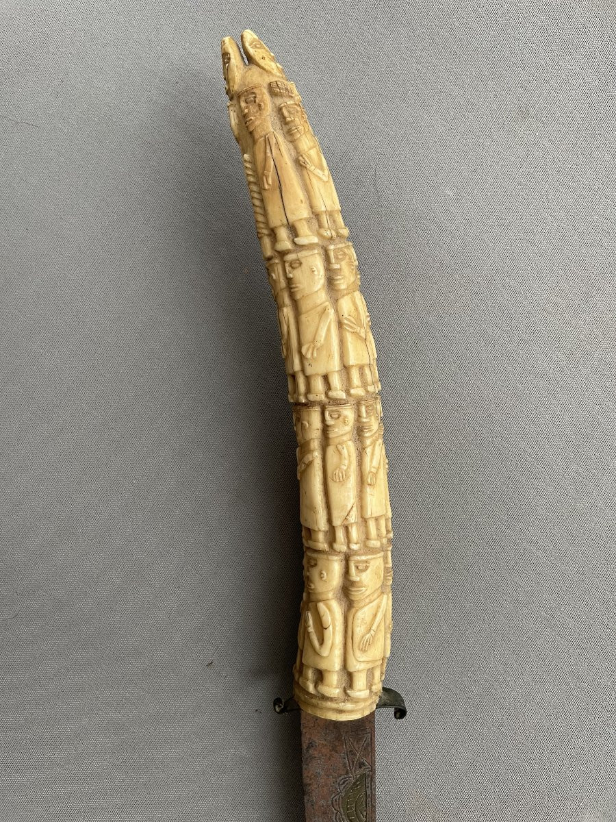 Dagger, Carved Bone Handle, Africa-photo-1