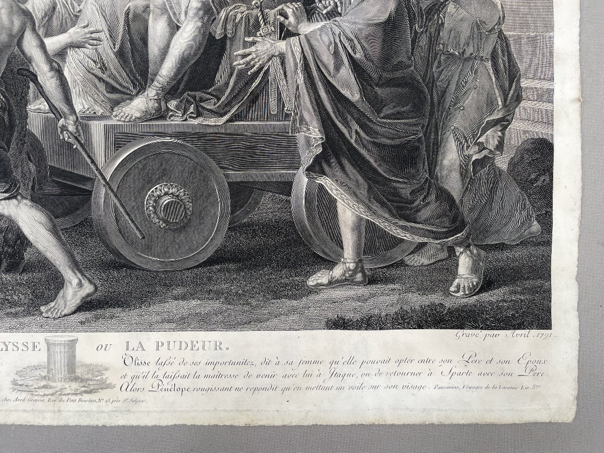 Péneloppe et Ulysse ou La Pudeur, gravure d'après Lebarbier-photo-3