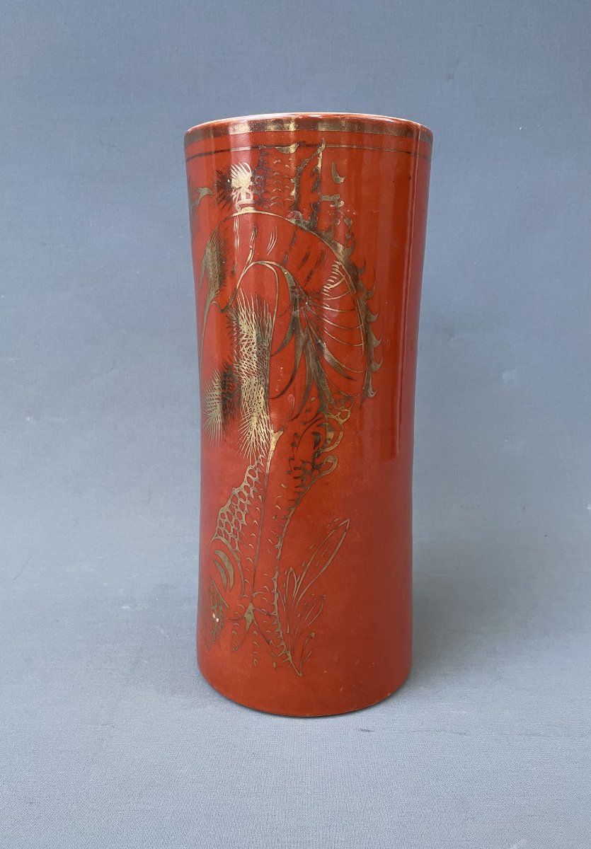 Vase chinois à décor de héron-photo-2