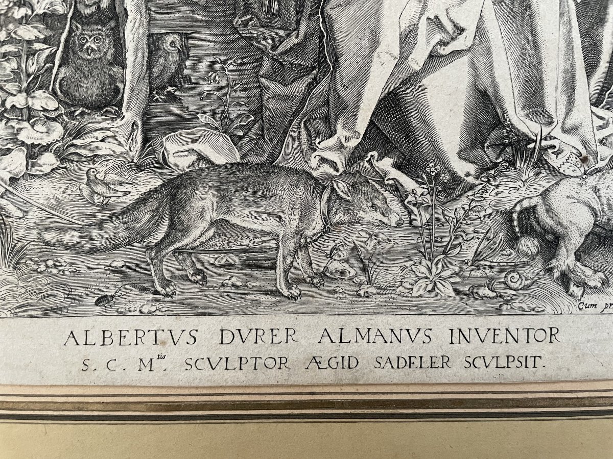 Virgin And Child In A Landscape, Engraving After Sadeler And Dürer-photo-2