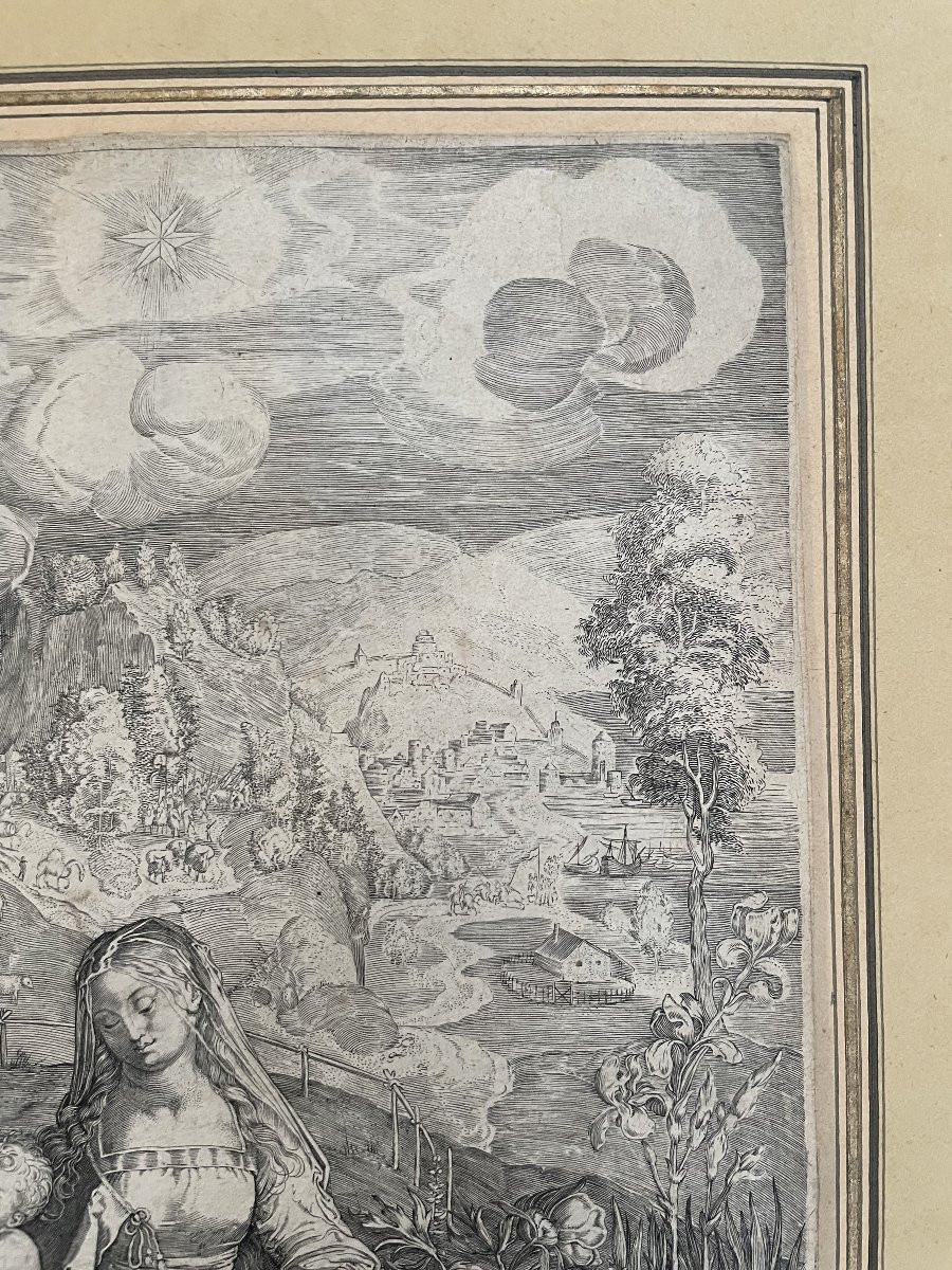 Virgin And Child In A Landscape, Engraving After Sadeler And Dürer-photo-4