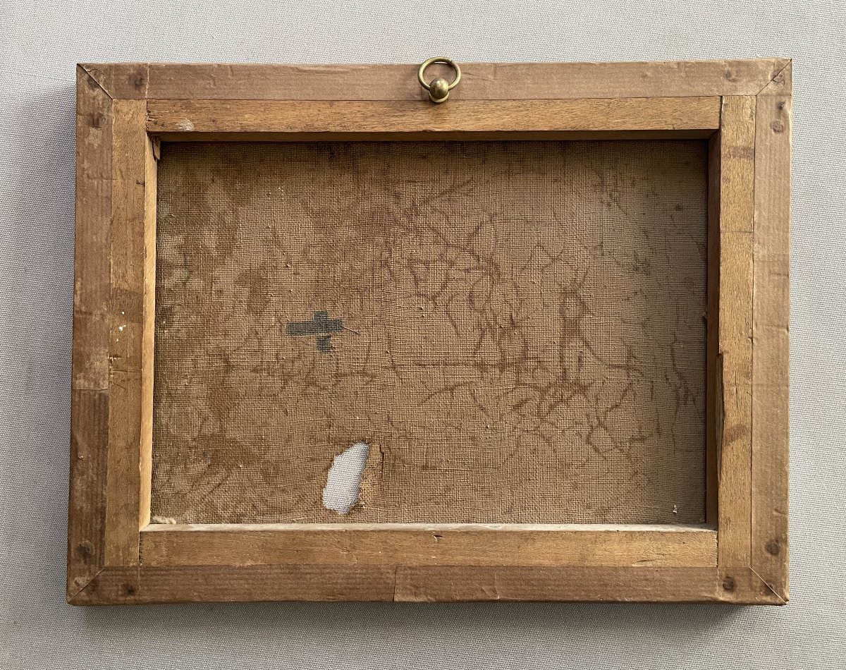 Bucherons au repos, huile sur toile signée et datée 1855-photo-2