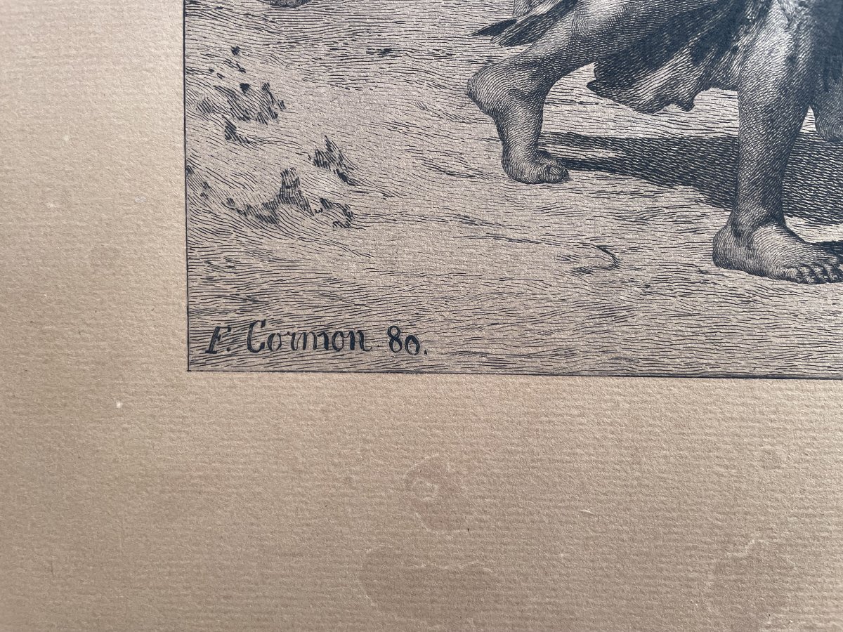 La fuite de Caïn, gravure d'après Fernand Cormon-photo-2