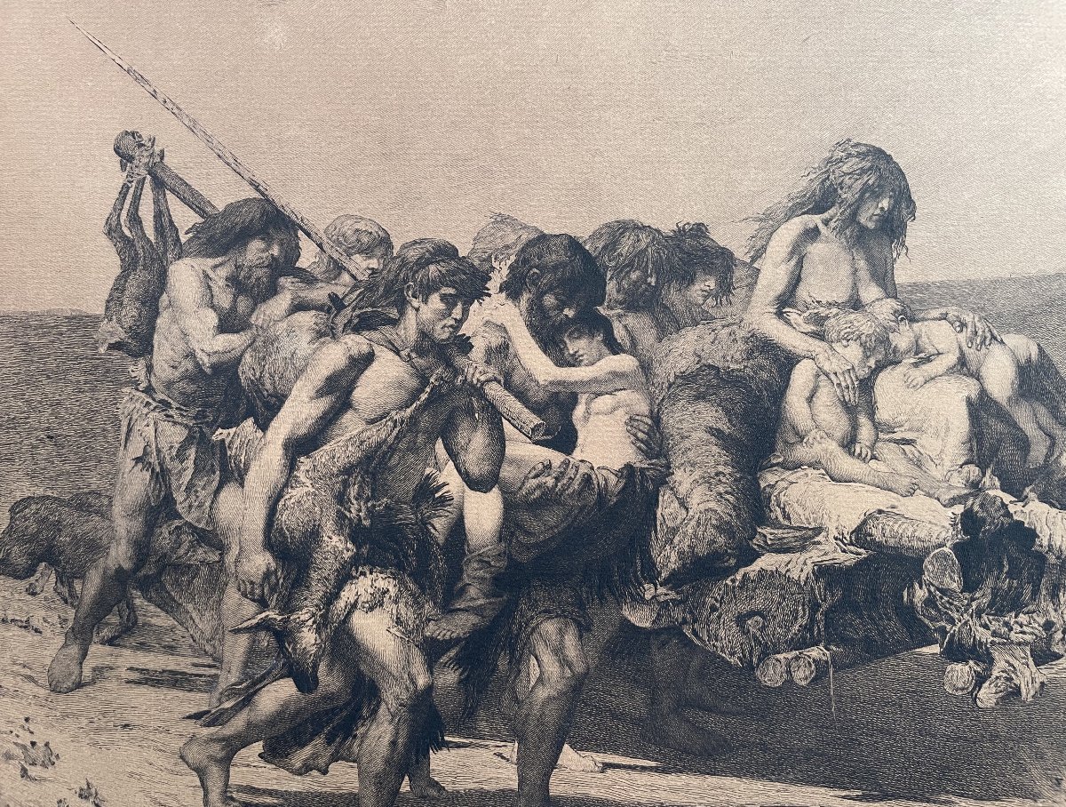 La fuite de Caïn, gravure d'après Fernand Cormon-photo-3