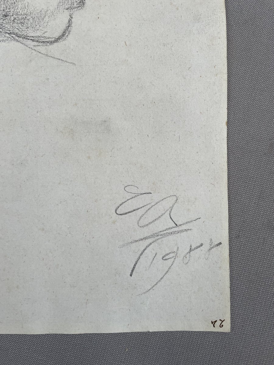 Portrait Of A Young Girl, Drawing, Monogram To Be Identified-photo-2