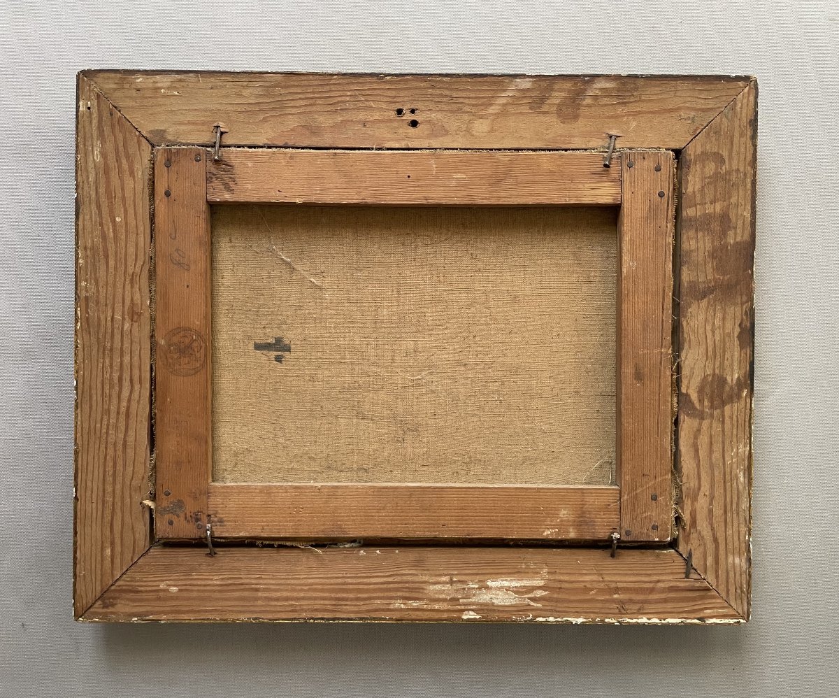 Personnage dans une barque, huile sur toile-photo-3