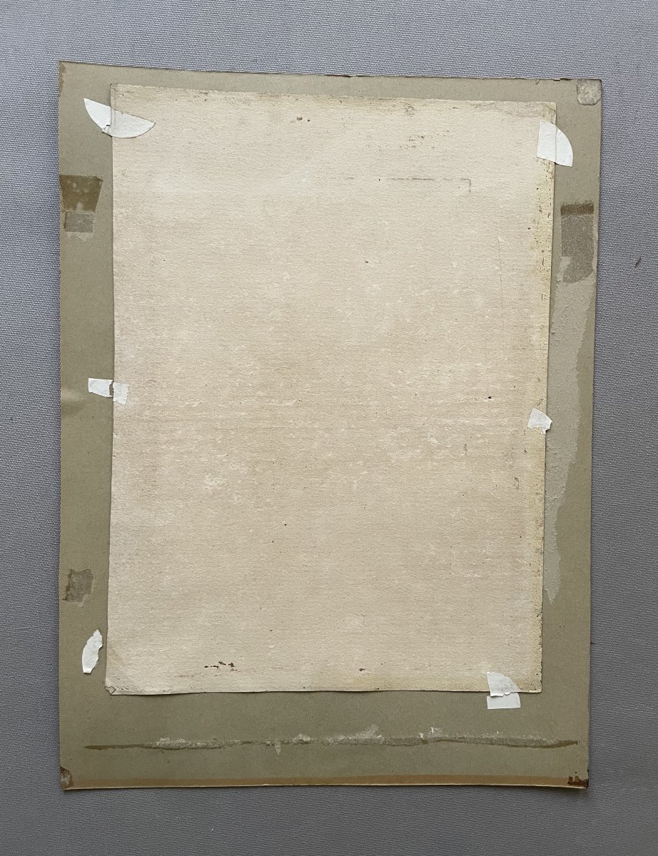 Tour carrée, lavis d'encre brune-photo-4