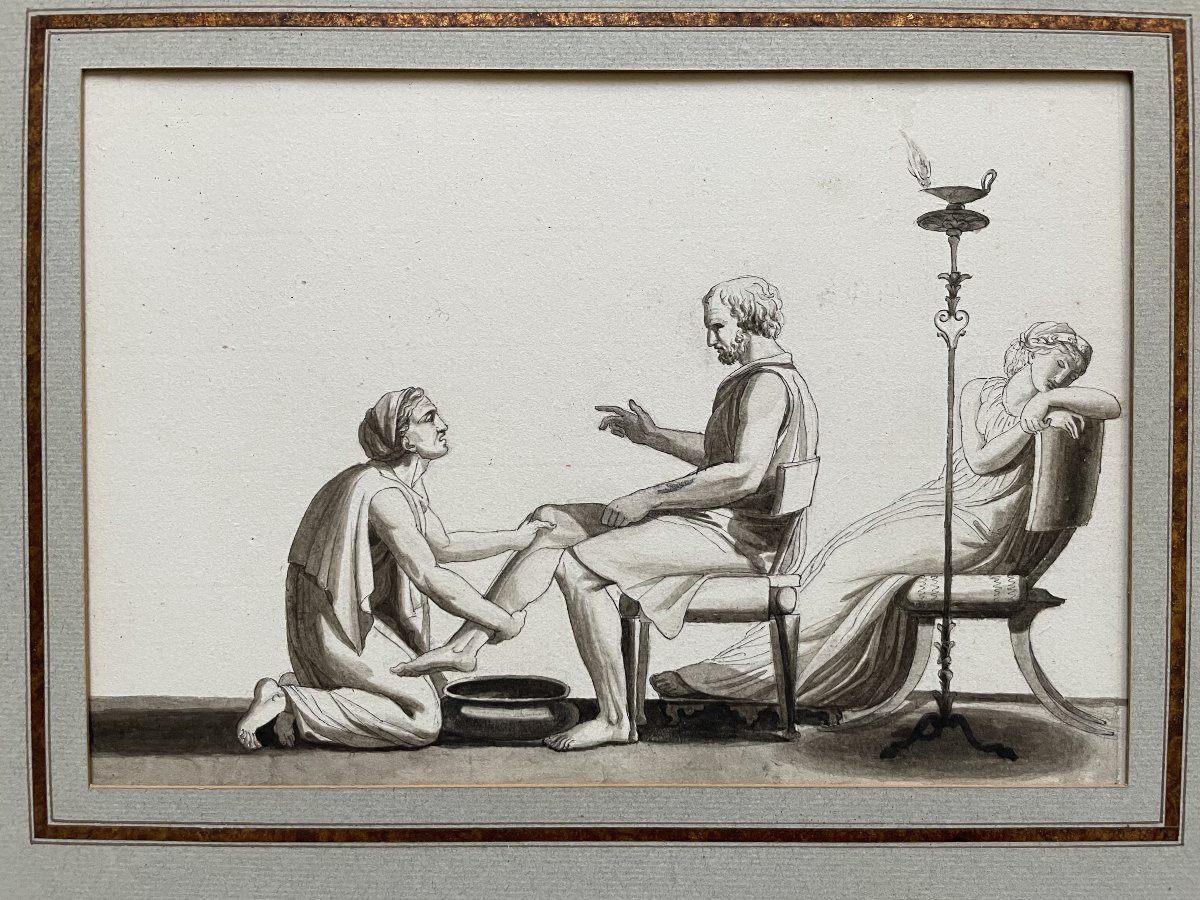 Antique-style Scene, Ink Wash-photo-2