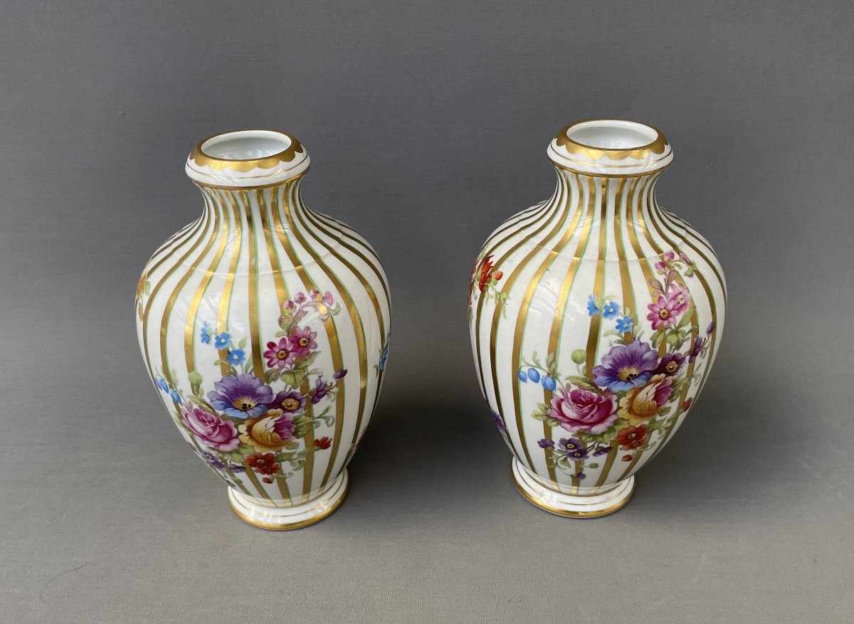 Paire de vases en porcelaine allemande, début XXe-photo-2