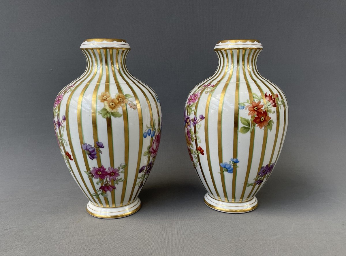 Paire de vases en porcelaine allemande, début XXe-photo-3