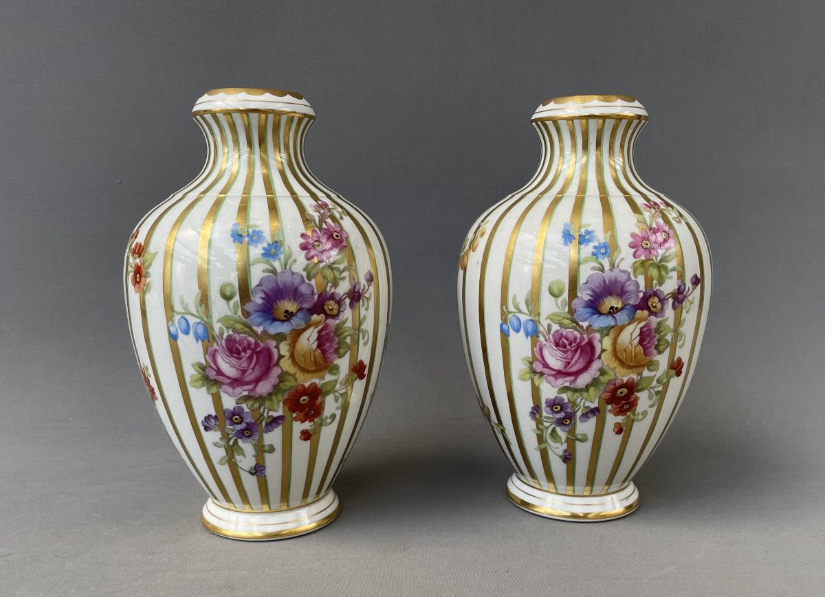 Paire de vases en porcelaine allemande, début XXe-photo-4