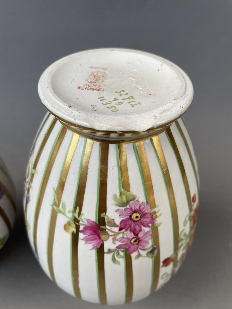 Paire de vases en porcelaine allemande, début XXe-photo-3