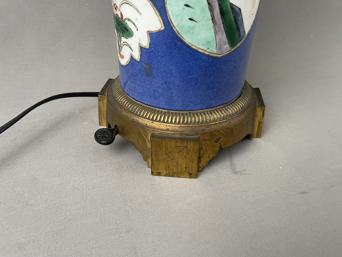 China, Green Family, Lamp-mounted Vase-photo-4