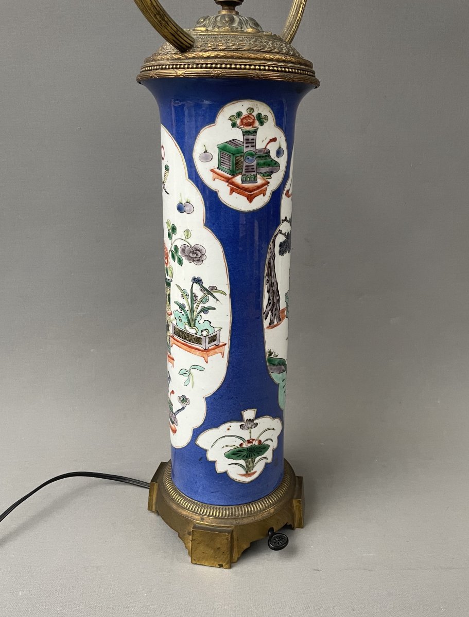 China, Green Family, Lamp-mounted Vase-photo-2