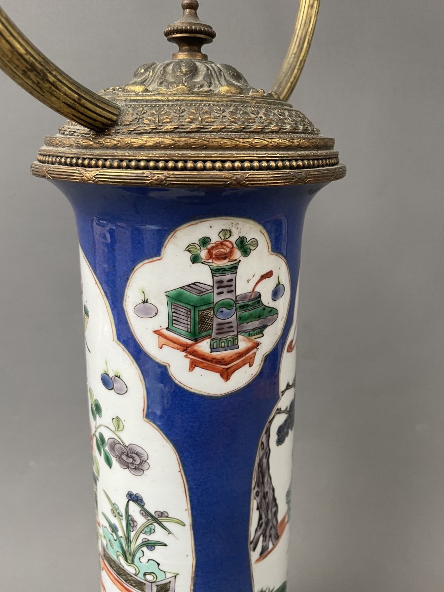 China, Green Family, Lamp-mounted Vase-photo-3