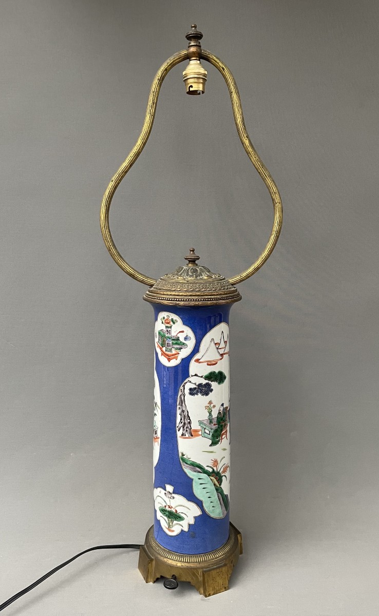 China, Green Family, Lamp-mounted Vase