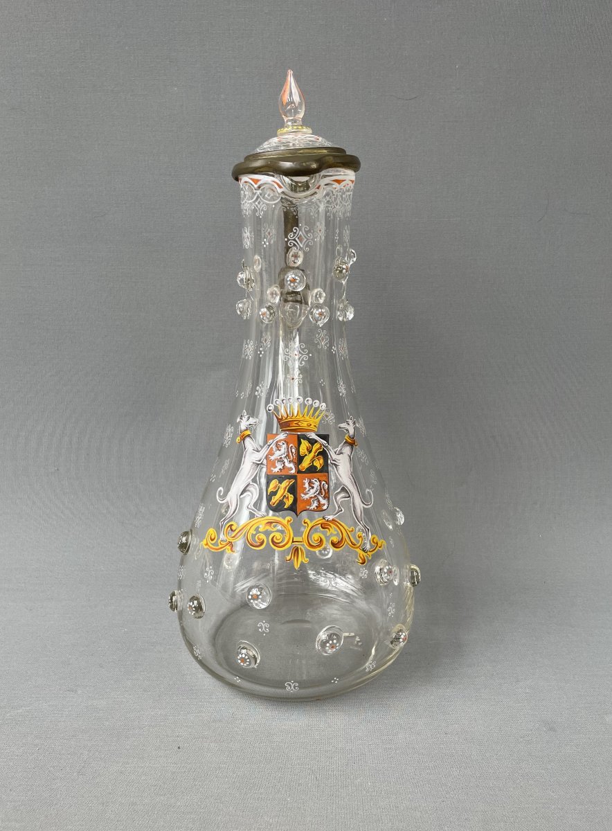 Glass Ewer Decorated With A Coat Of Arms-photo-2