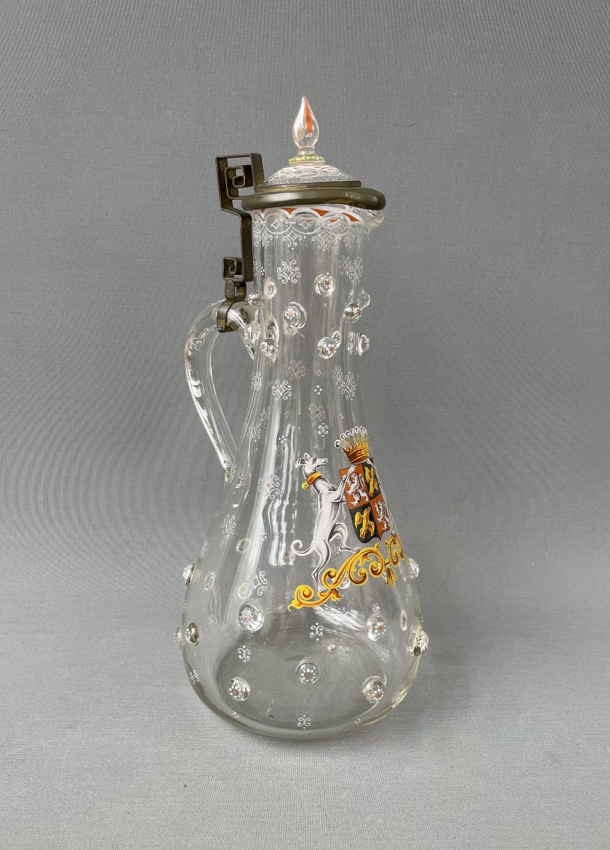 Glass Ewer Decorated With A Coat Of Arms-photo-4